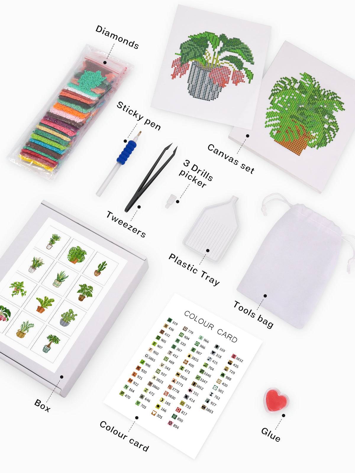 Plants Collection 1 Mini Diamond Painting: Botanical Beauty