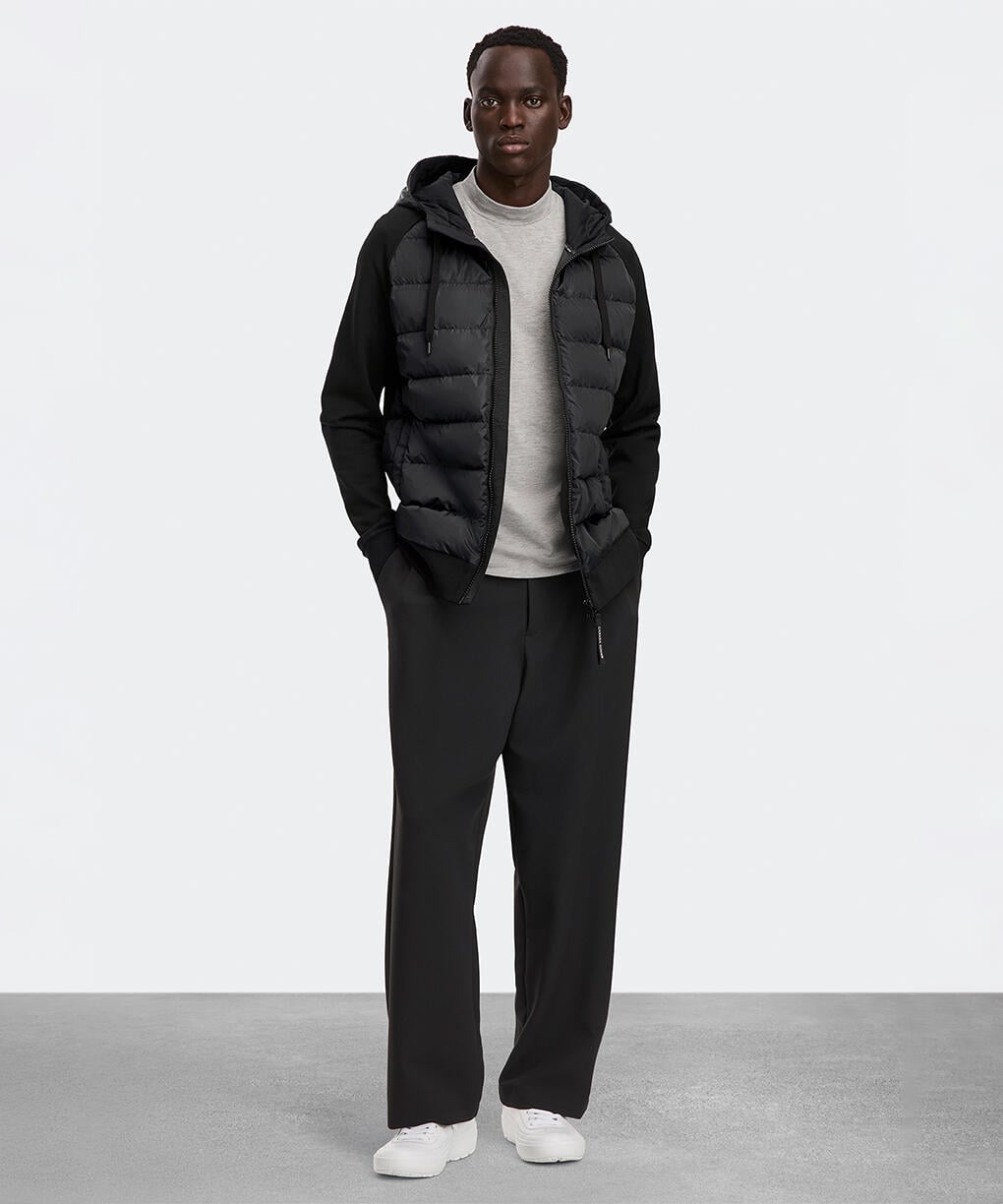 ハイブリッジ ヒューロン フルジップ フーディー ブラックレーベル