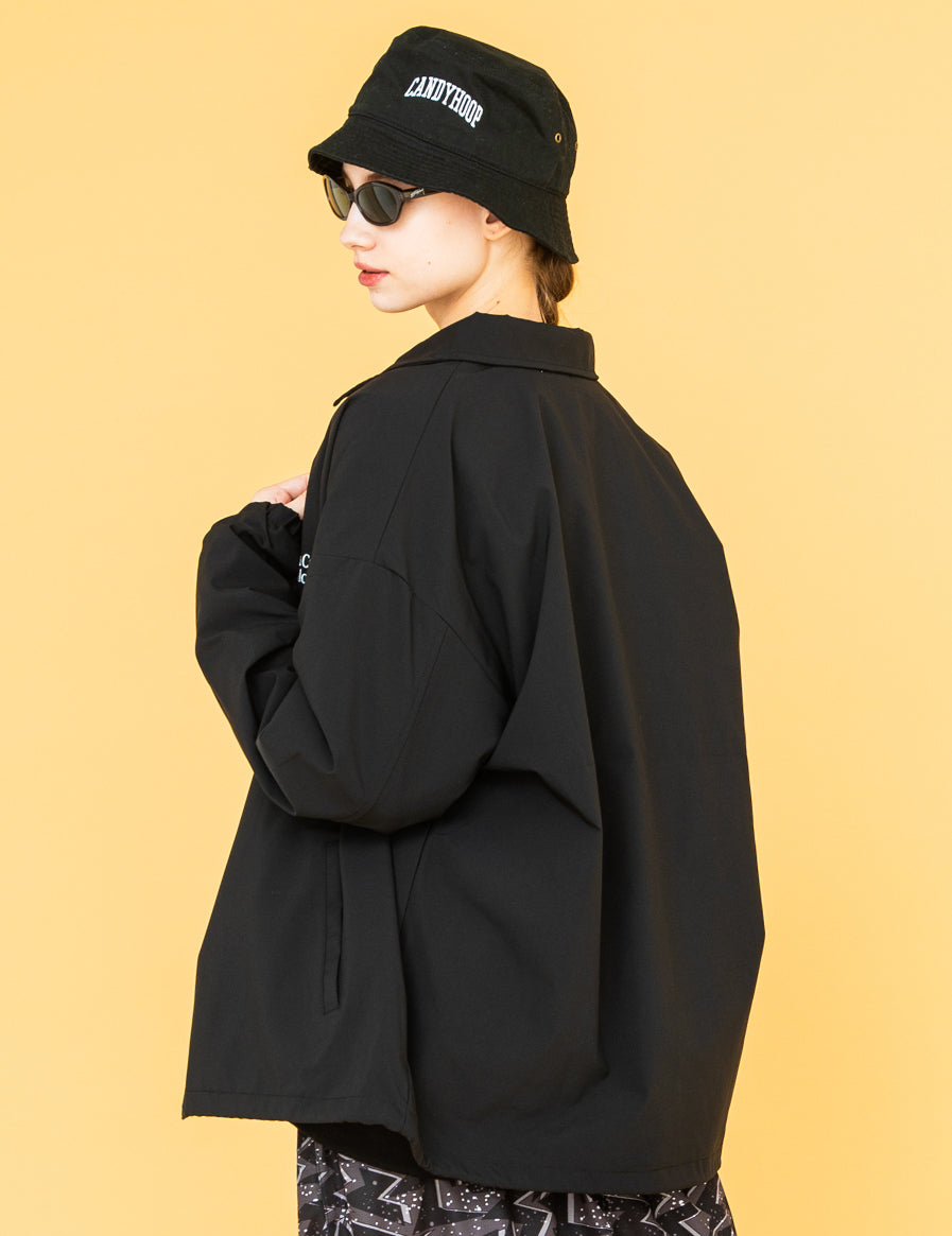 EMBROIDERY LOGO COACH JACKET (BLACK)