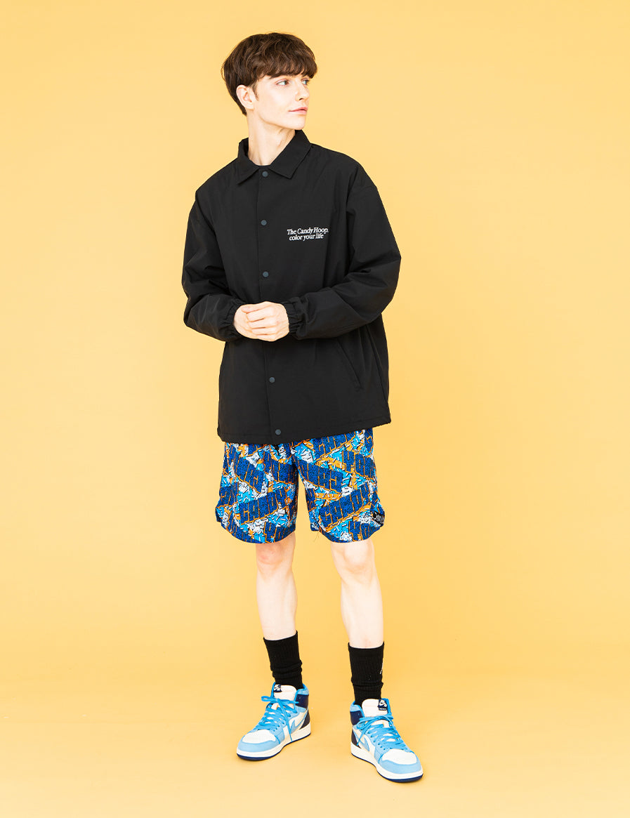 EMBROIDERY LOGO COACH JACKET (BLACK)