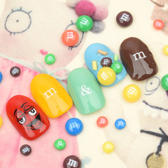 m&m風 チョコレートパーツ (5 color, 2 size) 4ヶ入