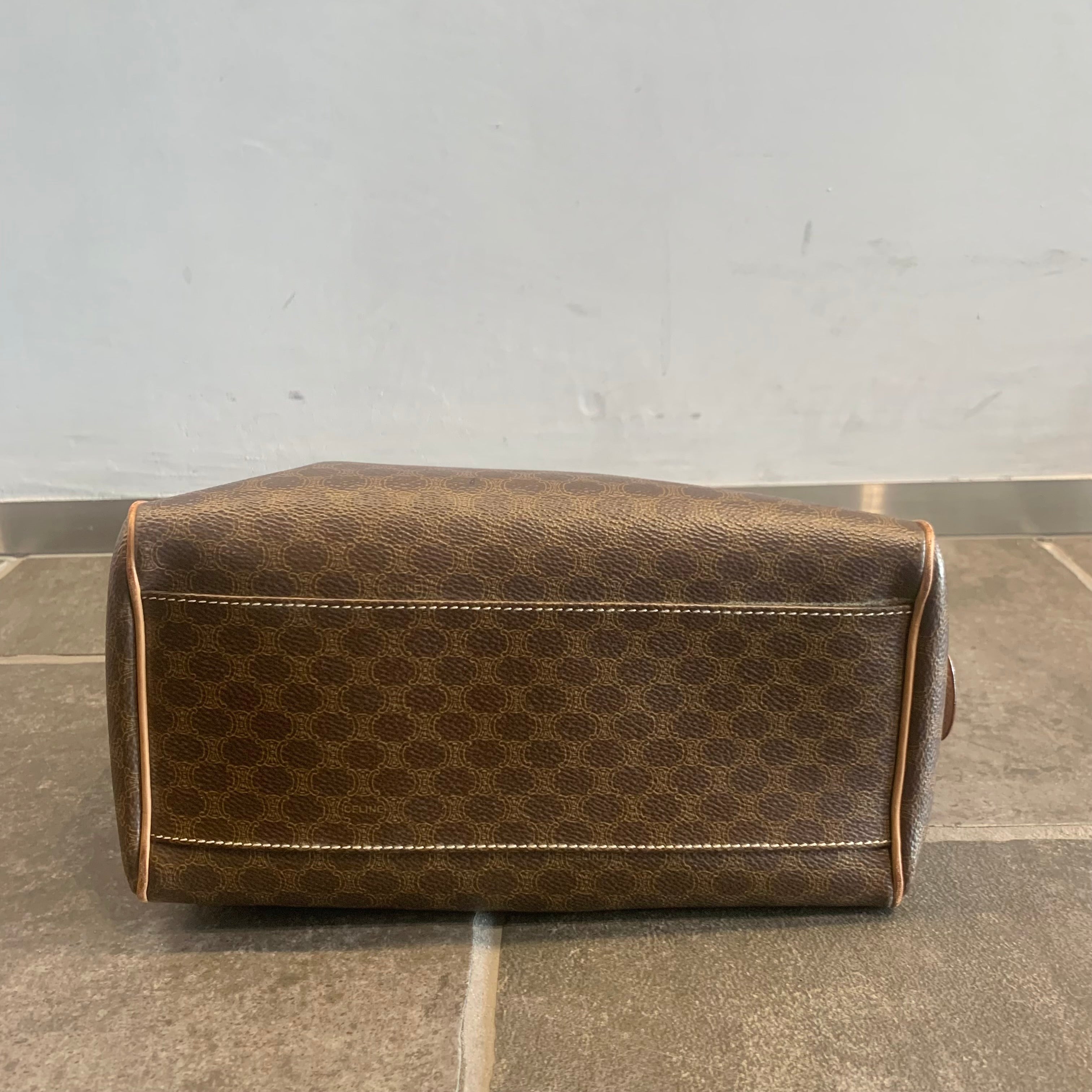 CELINE マカダム PVC/レザー ミニボストンバッグ