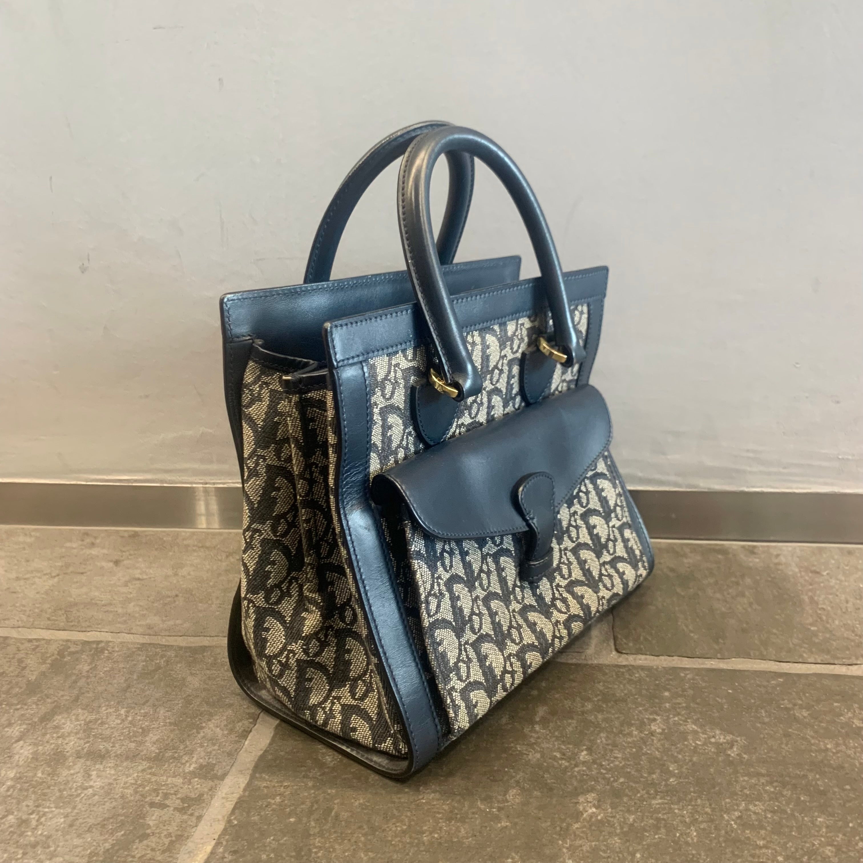 Dior トロッター キャンバス/レザー ハンドバッグ