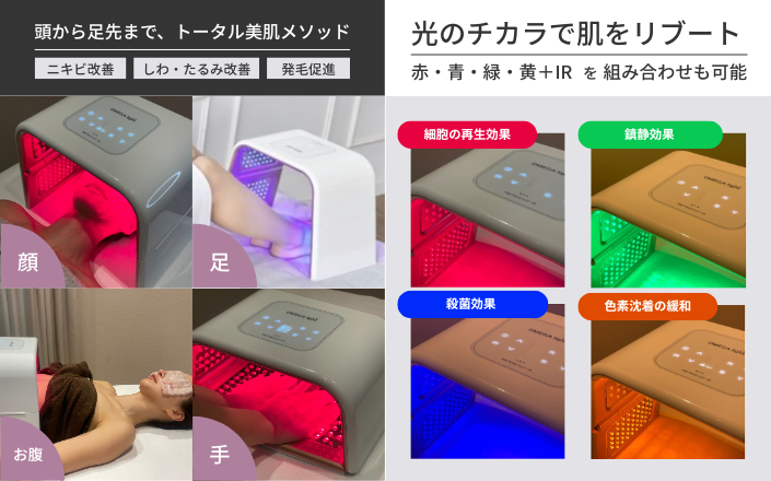 光の力で肌質改善 | omelon OMEGA lightのご紹介 | 株式会社ALLURE専用