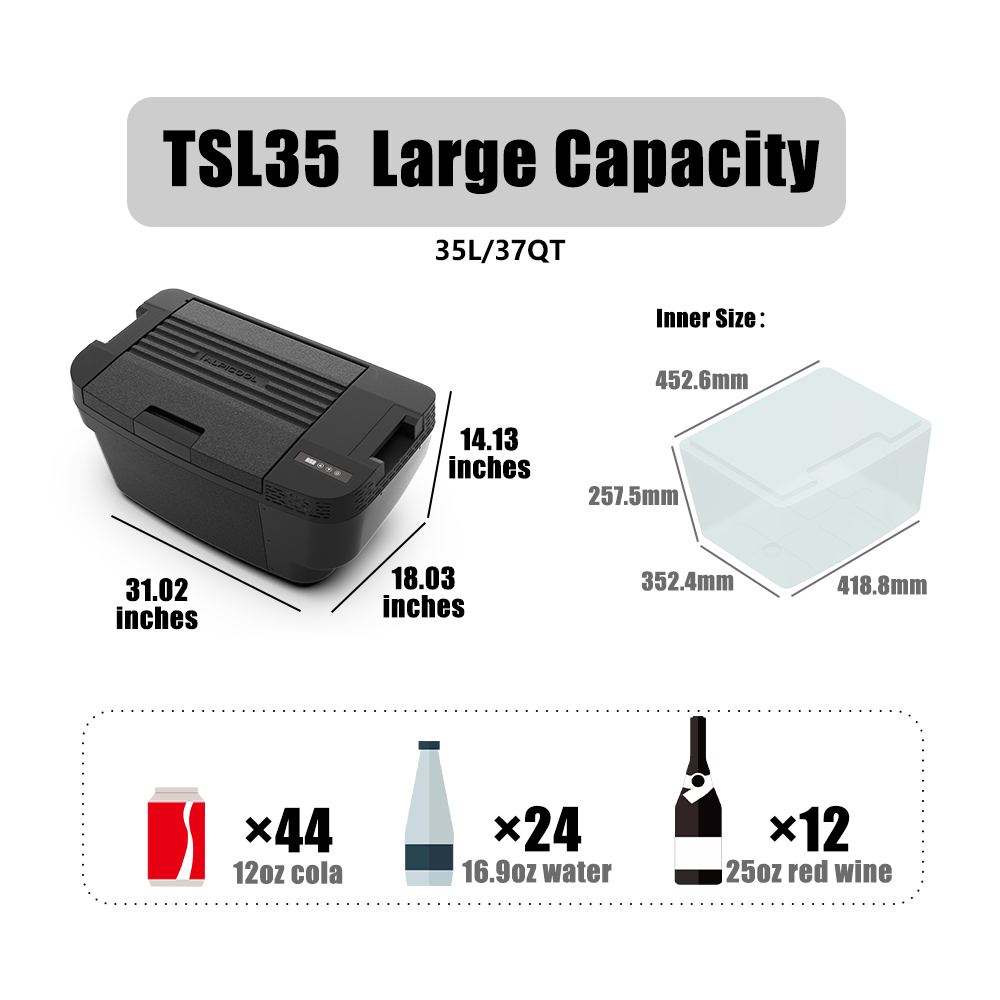 Alpicool TSL35 Car Fridge For Tesla Model Y