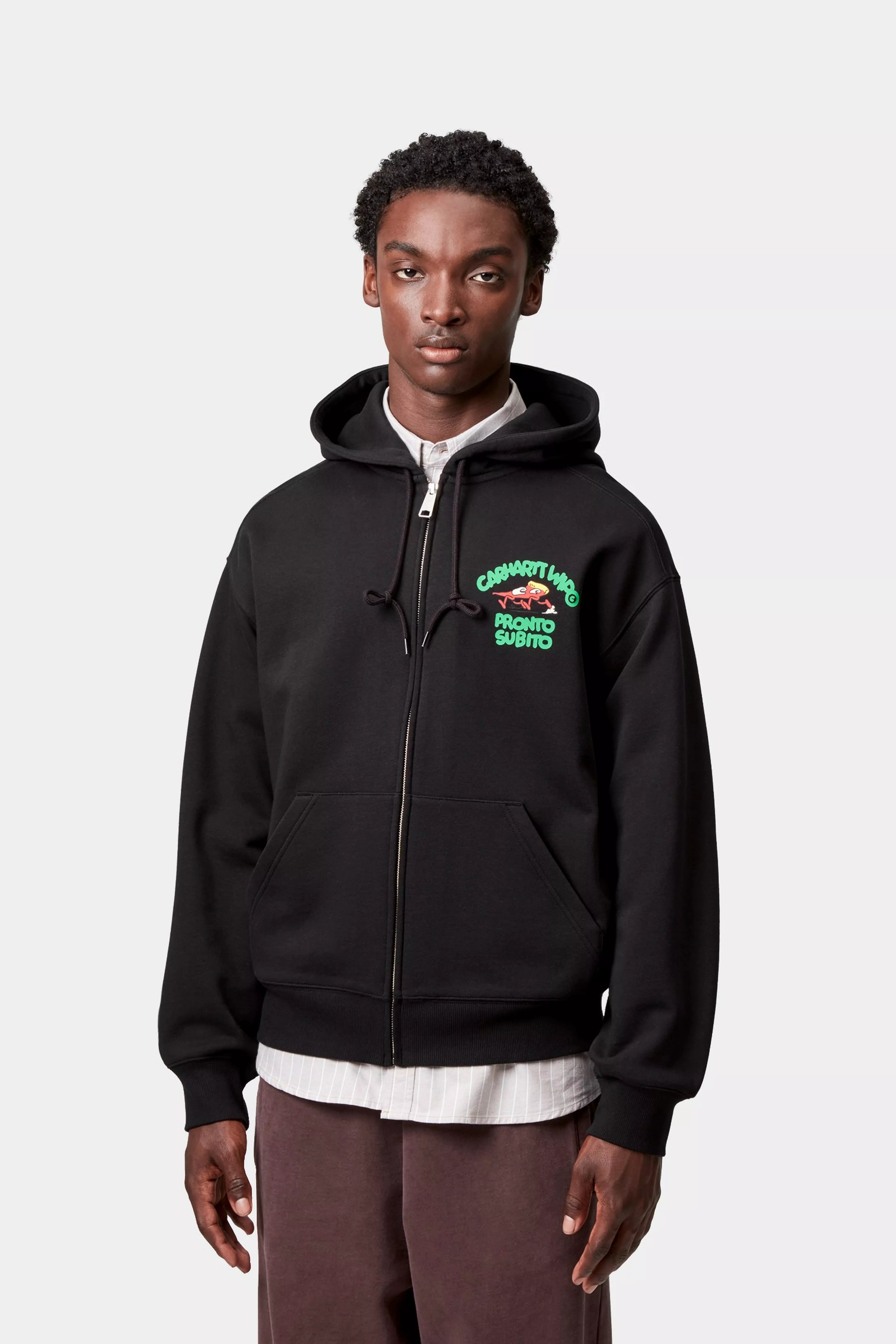 フーデッドプロントスウェットジャケット