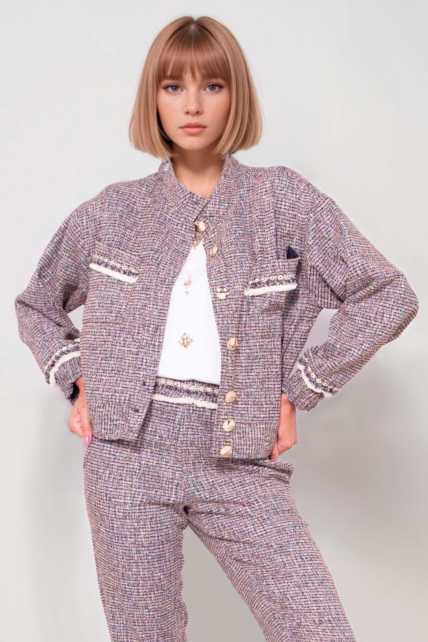 Jaqueta Bomber Tweed - carmim