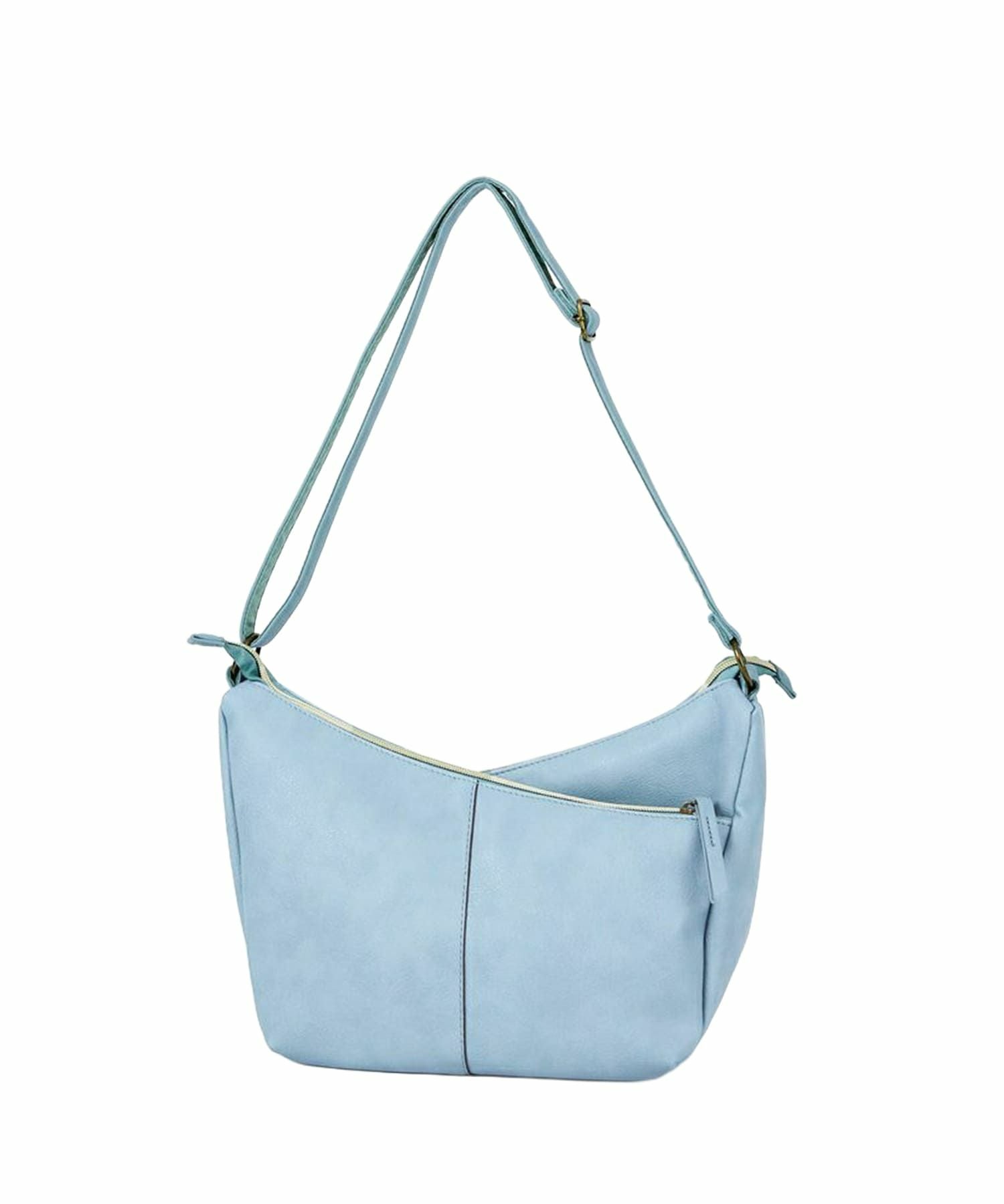 3つ口多収納ショルダーバッグ/スモーキーシボフェイクレザー