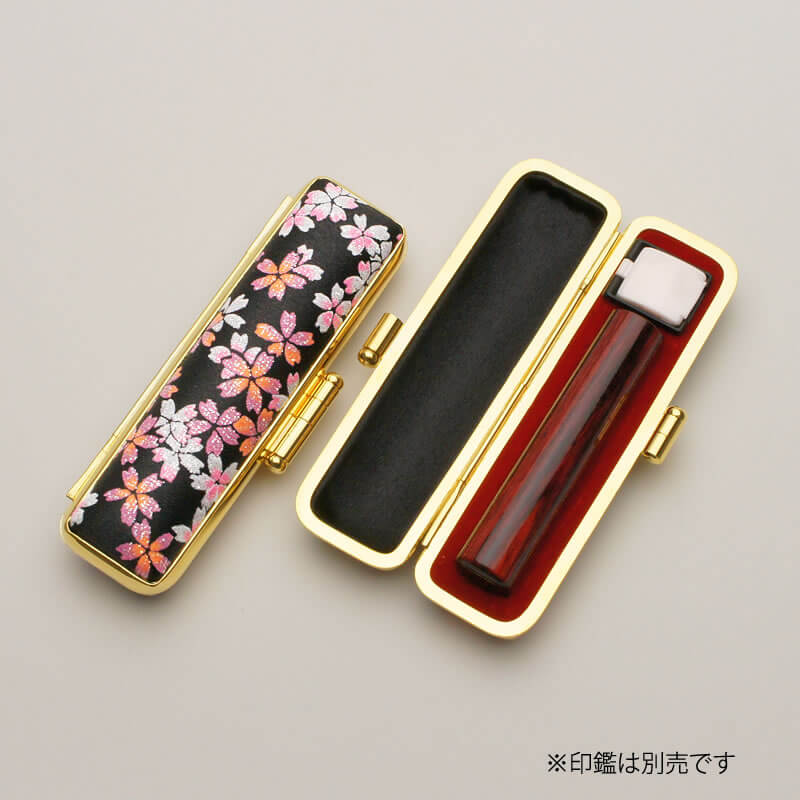 印鑑ケース 桜プリズム（黒） 10.5-12.0mm｜印鑑ケース.com