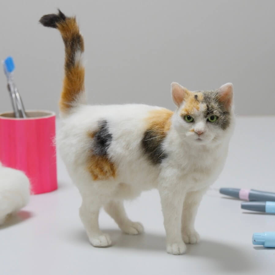 超リアルな三毛猫の作り方を伝授！動画で学べる羊毛フェルトの