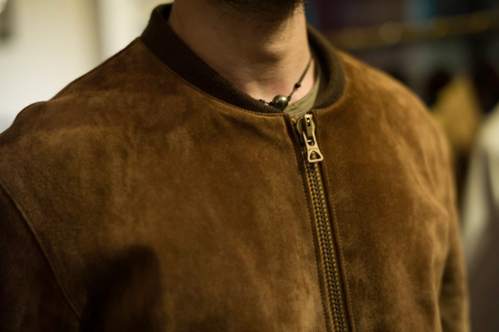 DESA デサ スエード レザー ブルゾン MA-1 ブラウン 50 L相当 Leather