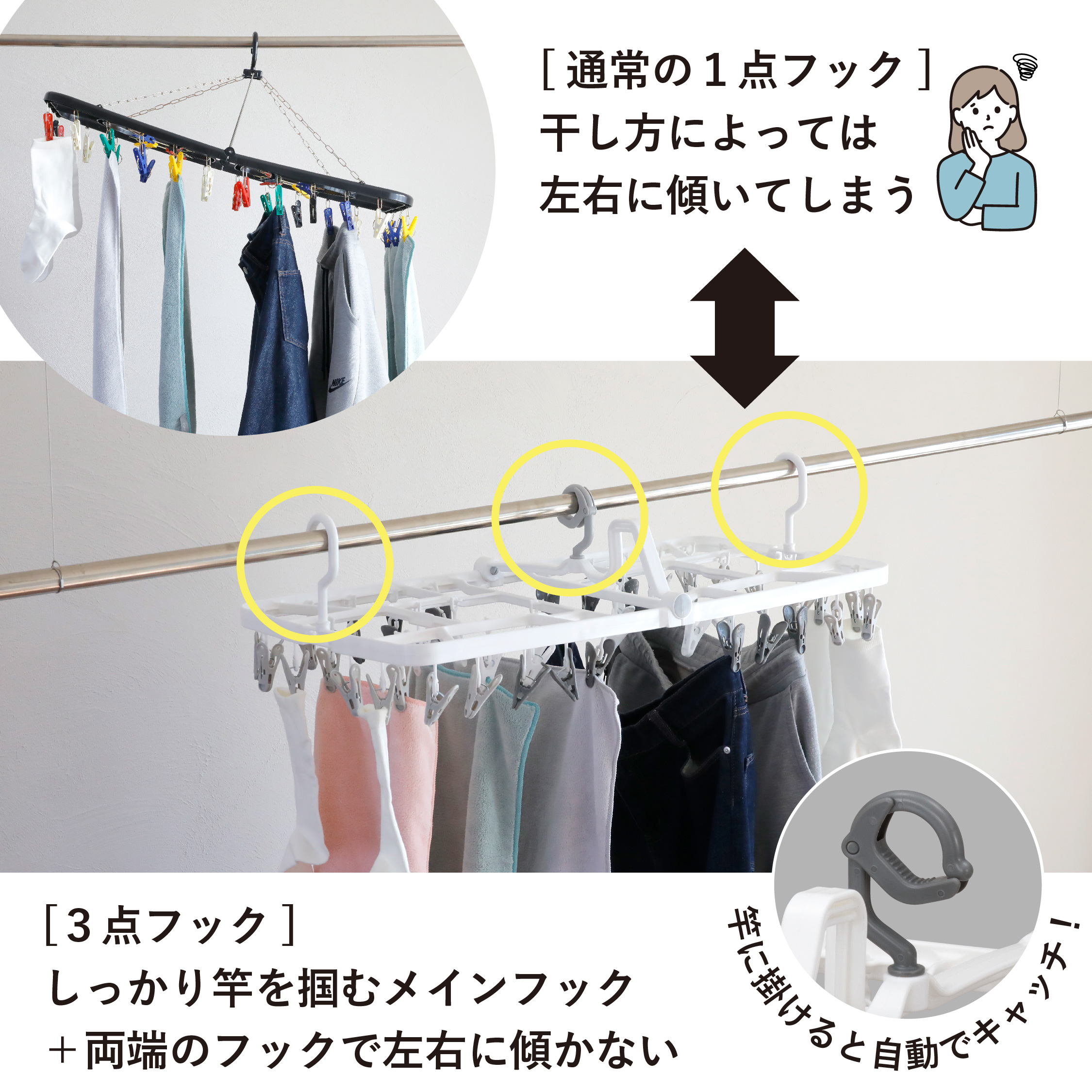 The hangers 傾かないランドリーハンガー52P – 株式会社シービー