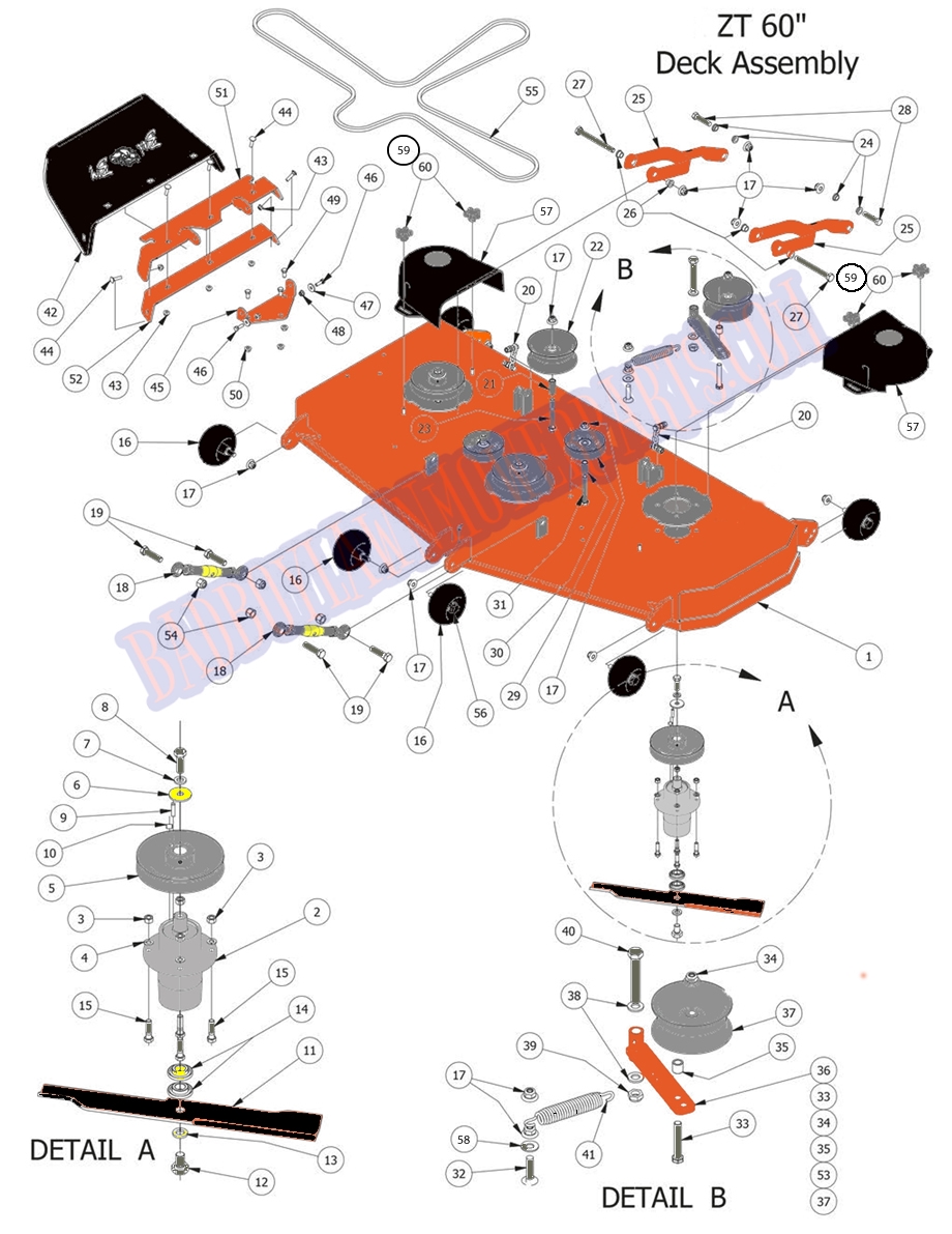 2014 ZT ELITE 60in DECK ASSEMBLY or Bad Boy Parts number 2014ZTE60DK