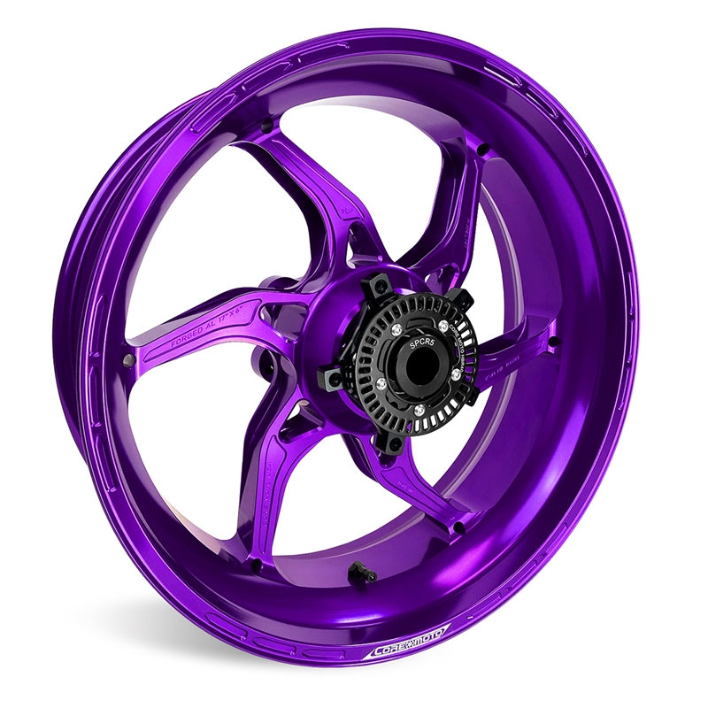 Gloss Purple Core Moto Apex-6 Lightest forged motorcycle wheels