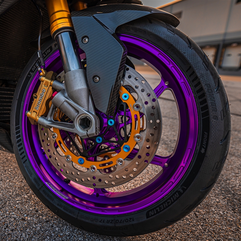 Gloss Purple Core Moto Apex-6 Lightest forged motorcycle wheels