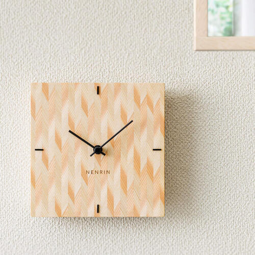 NENRIN CLOCK 175 矢絣 壁掛け兼置き時計 〔サイズ：W175×H175×D40mm