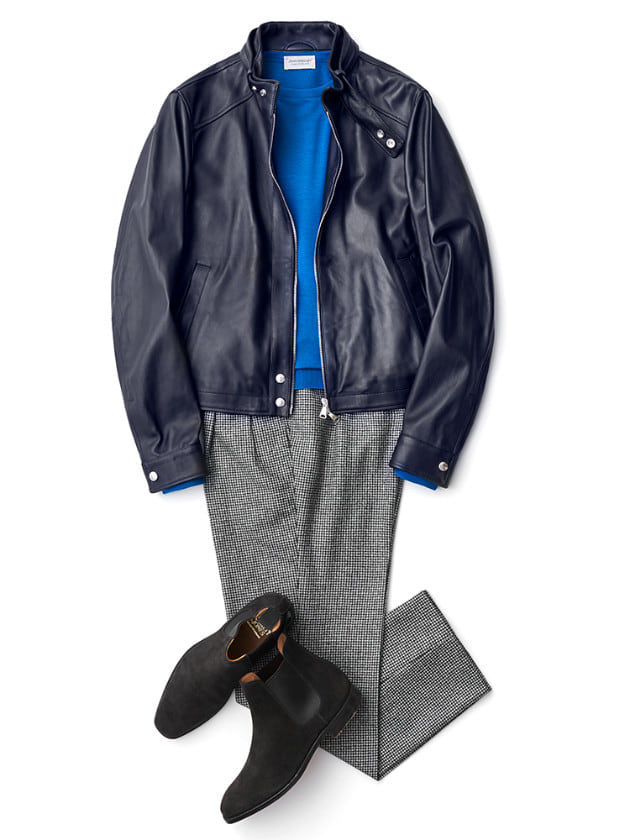 EMMETI VALLICO SP ダークネイビーシングルライダースビームス別注