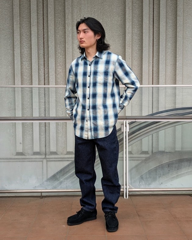 REMI RELIEF × BEAMS PLUS 〜INDIGO CHECK SHIRT〜｜BEAMS PLUS