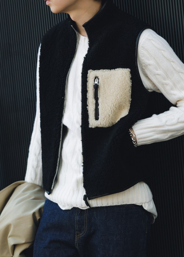 先見せエーダブ〜〈CINQUANTA〉ムートンベスト〜｜BEAMS F（ビームスF