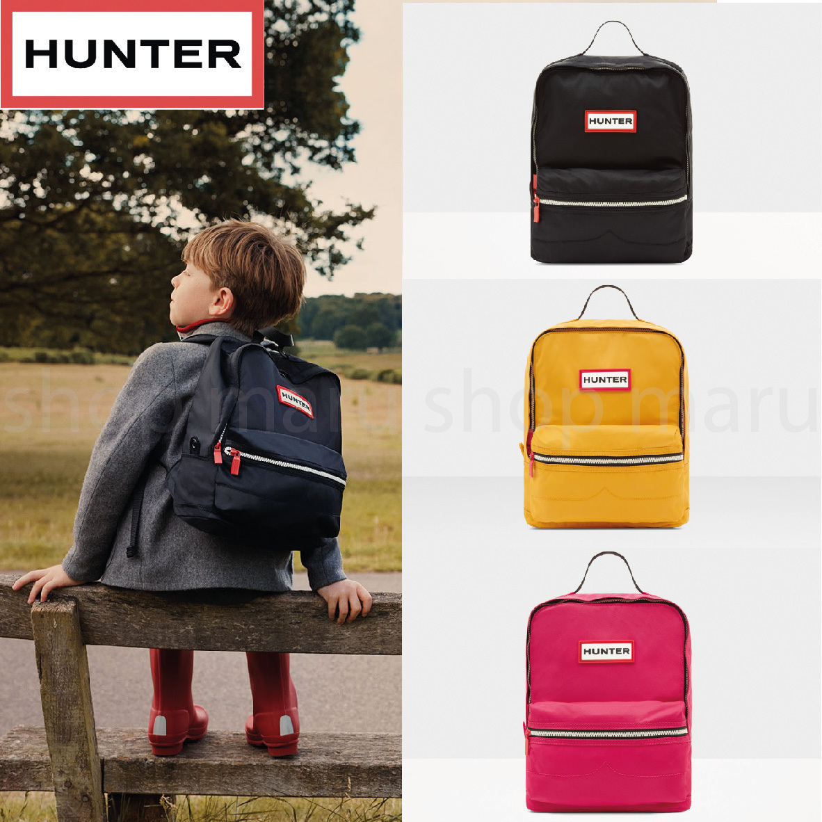 UK発◇HUNTER◇オリジナル ナイロン耐水バックパック リュック (HUNTER