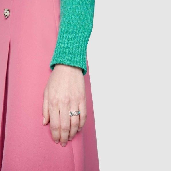 直営店【グッチ GUCCI】ダブル G フラワー リング ターコイズ (GUCCI