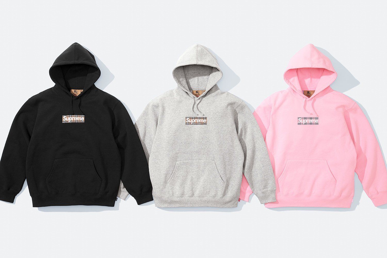 SS22 Supreme Burberry Box Logo Hooded Sweatshirt バーバリー