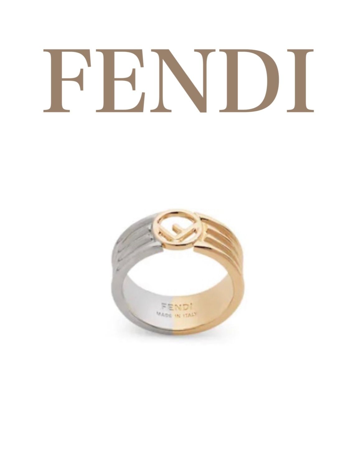 FENDI】☆ Sale ☆ ゴールド X シルバーロゴリング☆ (FENDI/指輪
