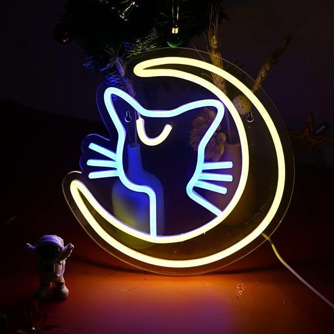 セーラームーン ネオンサイン 猫 ルナ LED ライト ゲームルーム (照明