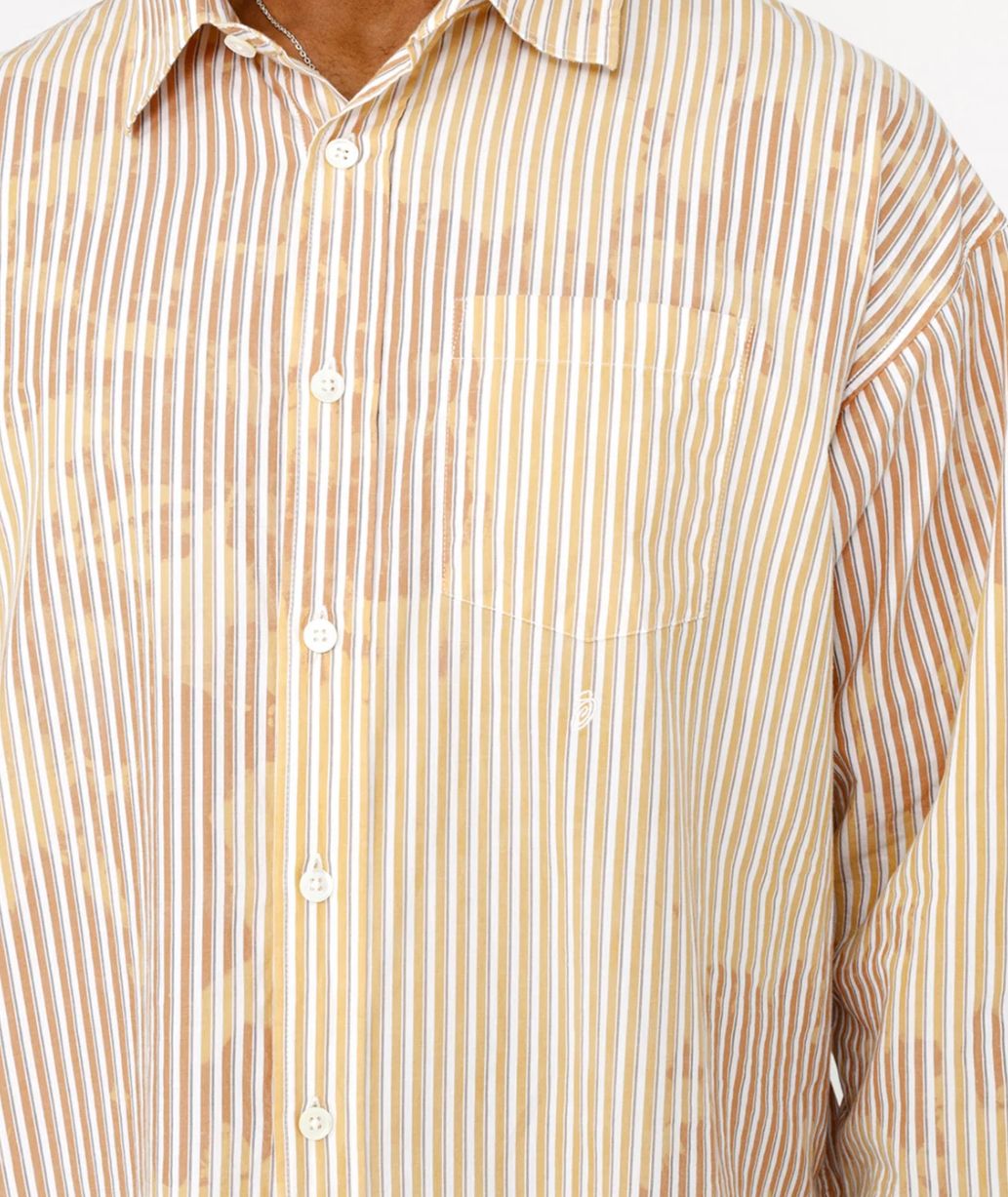 ☆24AW 最新作☆STUSSY CLASSIC LS SHIRT BLEACHED POPLIN (STUSSY
