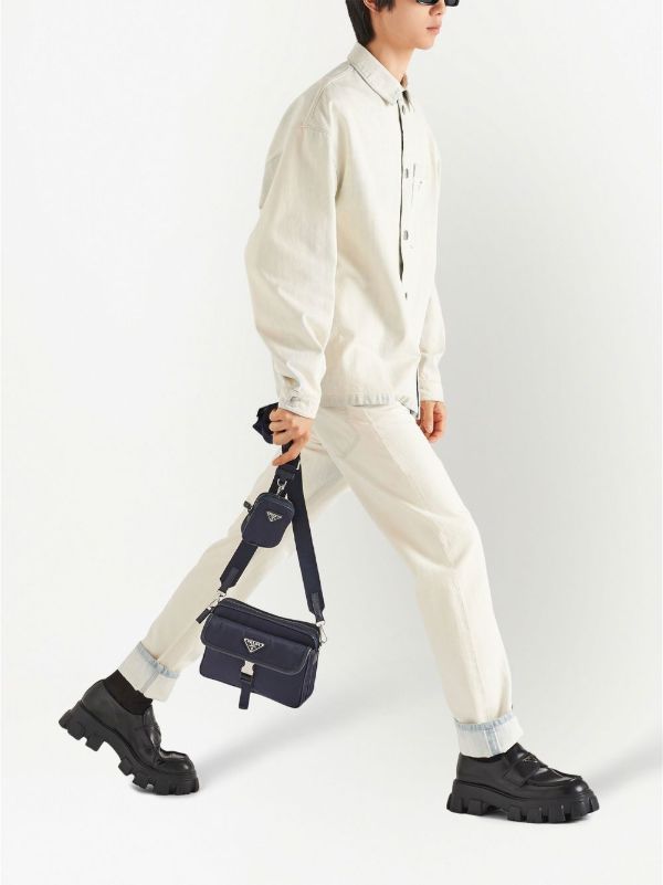 Prada Re-Nylon Pouch Crossbody Bag | Blue | FARFETCH