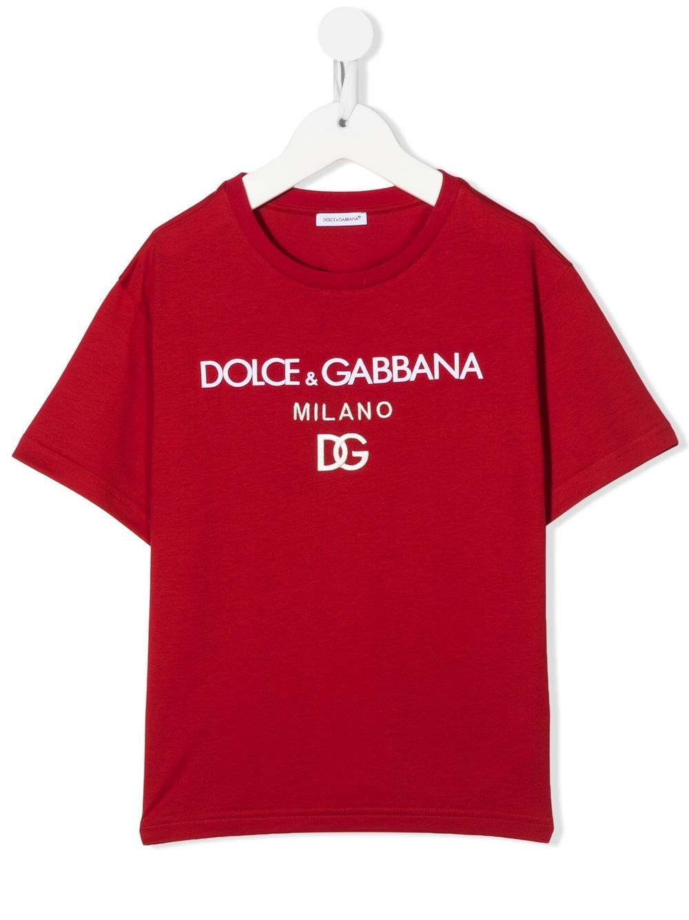 Dolce & Gabbana Kids DG Milano logo-print T-shirt | Red | FARFETCH