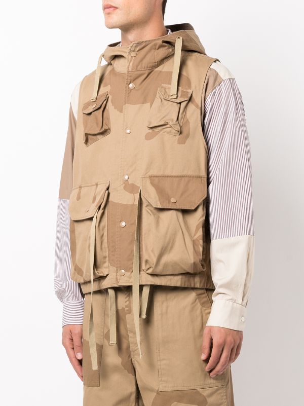 Engineered Garments Field アニマルプリント ジレ | ブラウン