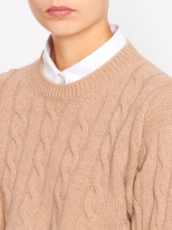 Miu Miu ミュウミュウ ケーブルニット カシミアセーター | ブラウン