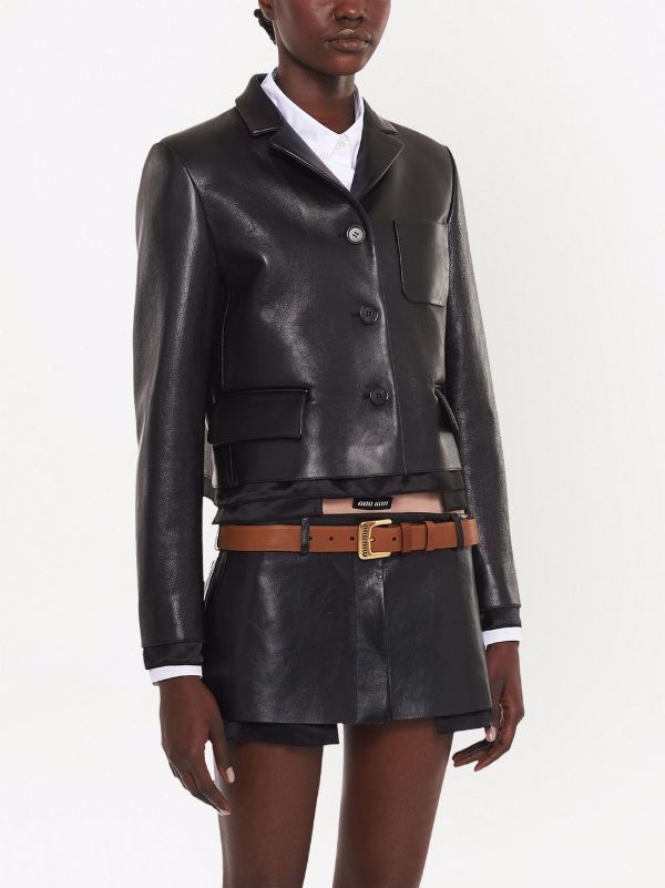 Miu Miu ミュウミュウ カットアウト レザーベルト | ブラウン