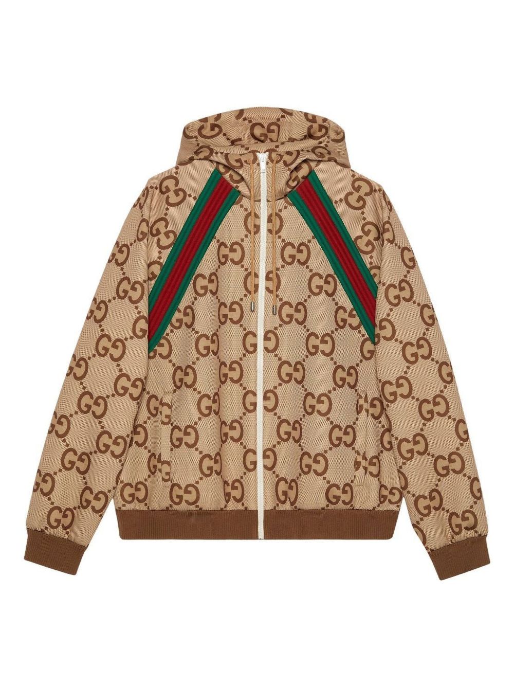 Gucci Jaqueta GG Supreme Com Capuz | Marrom | FARFETCH BR