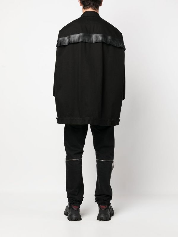 Raf Simons fringe-detail Denim Jacket | Black | FARFETCH