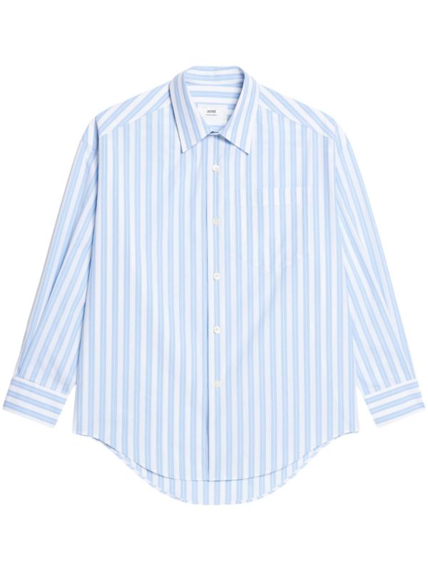 AMI Paris ストライプ シャツ | ブルー | FARFETCH JP
