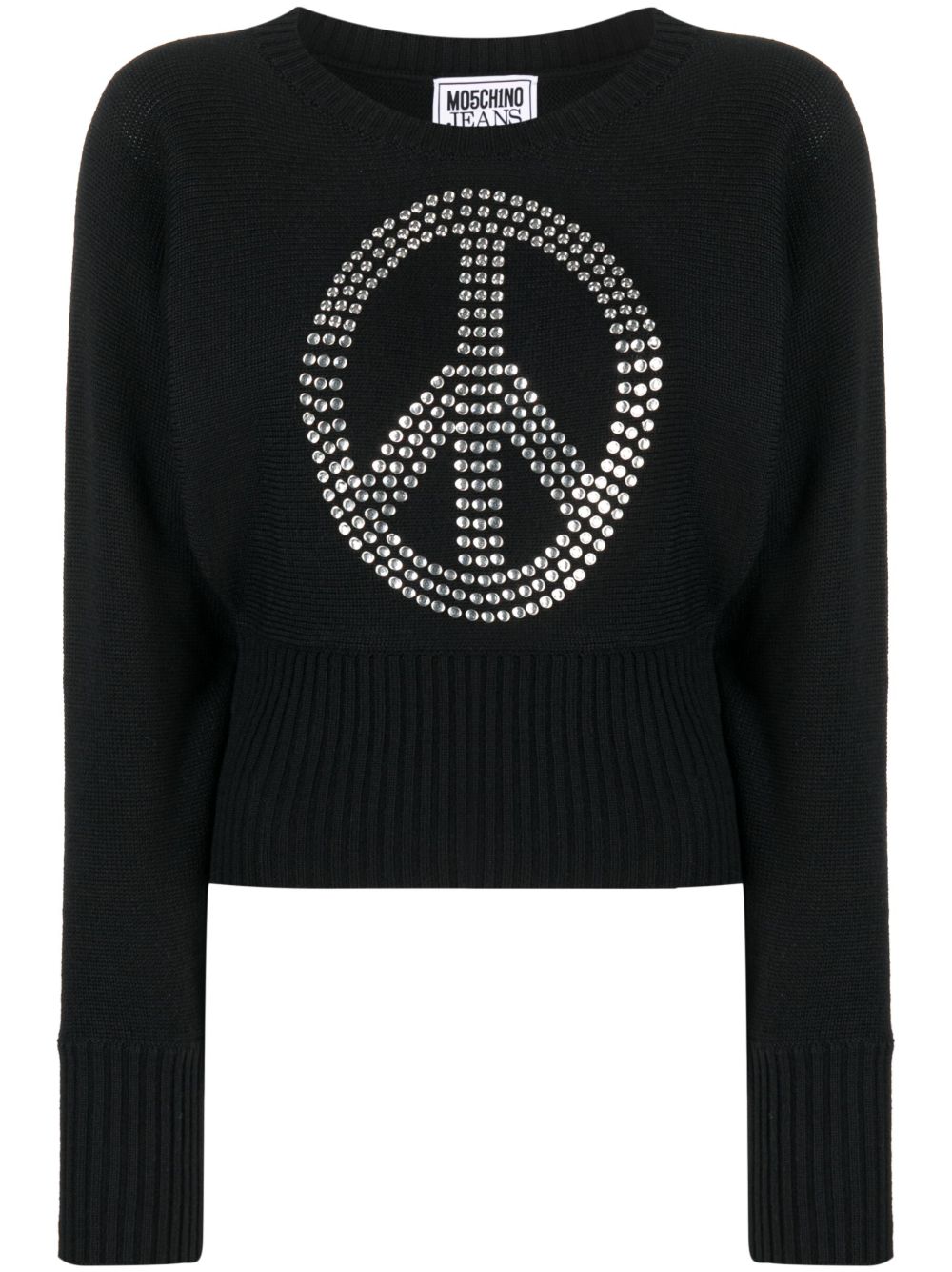 MOSCHINO JEANS Studded Peace Symbol Sweater | Black | FARFETCH