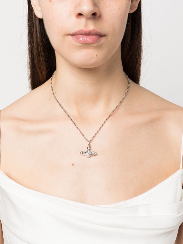 Vivienne Westwood Mini Bas Relief Pendant Necklace | Silver | FARFETCH