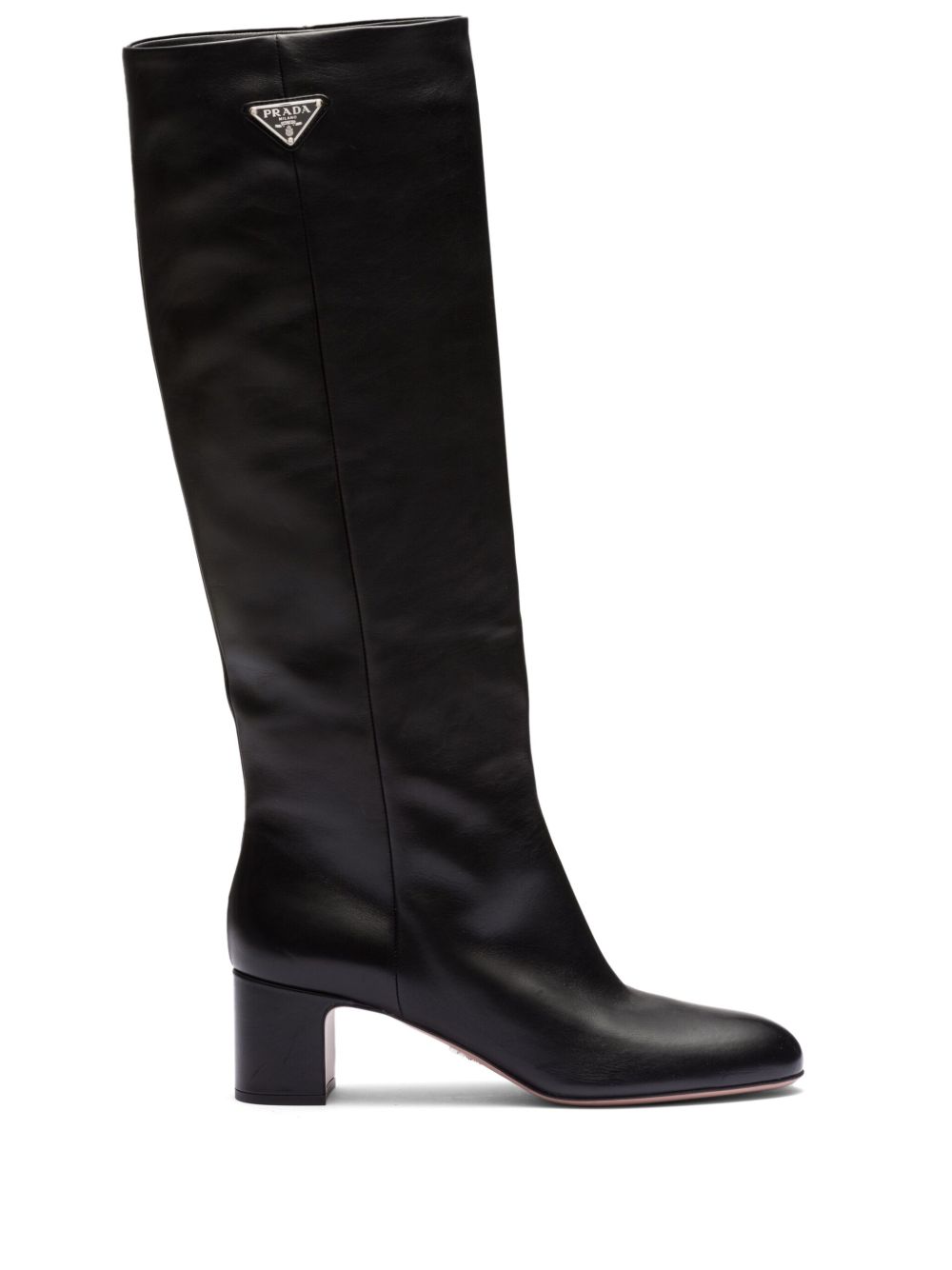 Prada 55mm knee-high Leather Boots | Black | FARFETCH