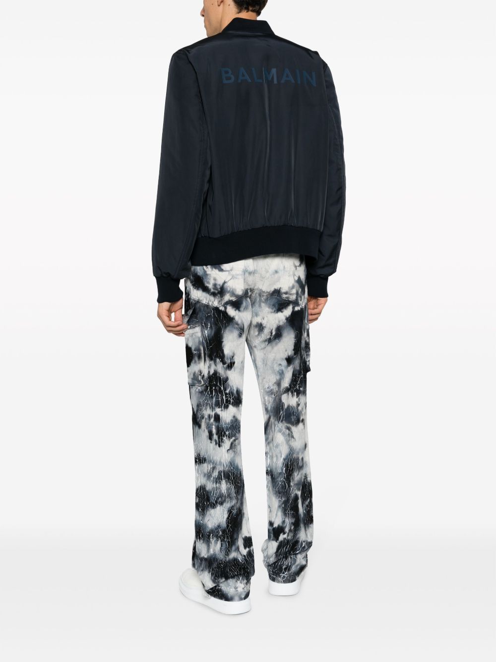 Balmain ロゴ ボンバージャケット | ブルー | FARFETCH JP