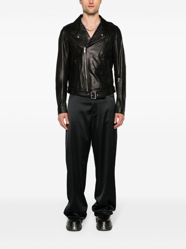 Rick Owens Lukes Stooges レザージャケット | ブラック | FARFETCH JP