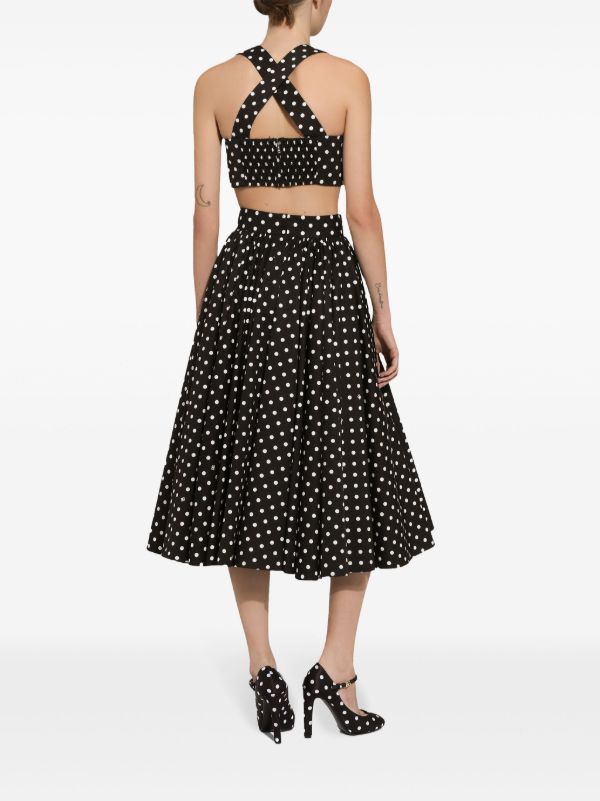 Dolce & Gabbana polka-dot Corset Top | Black | FARFETCH