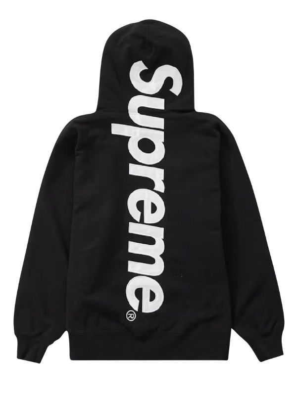Supreme satin-appliqué Hoodie | Black | FARFETCH