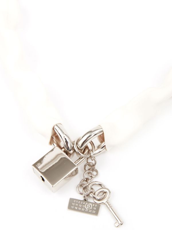 MM6 Maison Margiela Padlock chain-link Necklace | White | FARFETCH