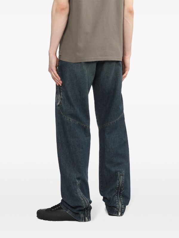 MM6 Maison Margiela ミッドライズ ワイドジーンズ | ブルー | FARFETCH JP