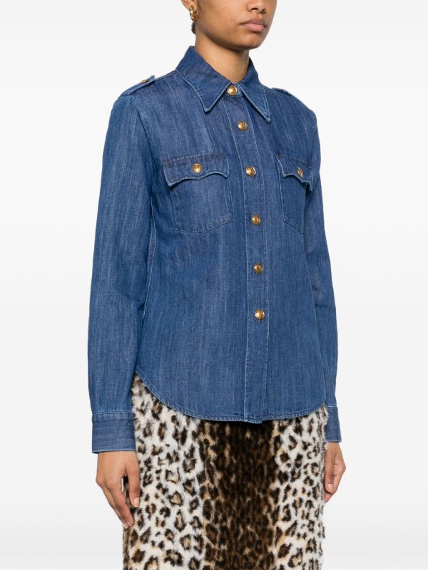Valentino Garavani long-sleeve Denim Shirt | Blue | FARFETCH