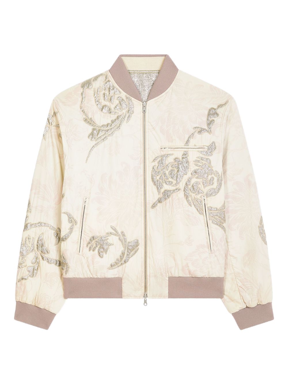 DRIES VAN NOTEN エンブロイダリー ボンバージャケット | ニュートラル