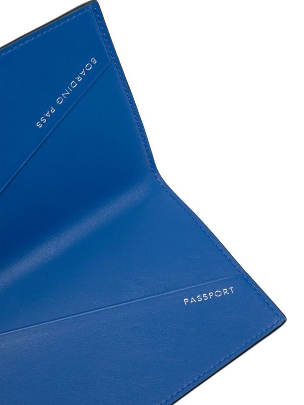 Smythson Panama Passport Holder | Blue | FARFETCH TW