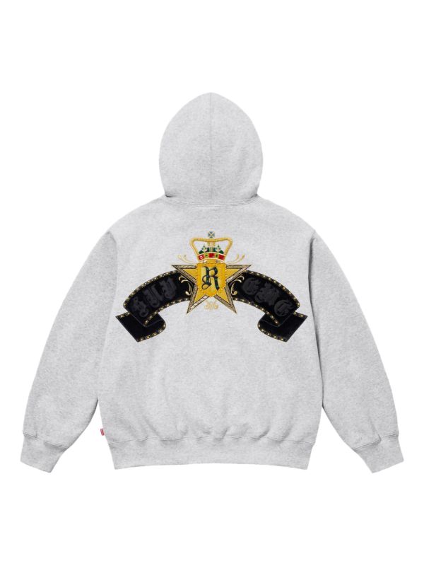 Supreme Crest SS 25 - Grey ジップアップ パーカー | グレー